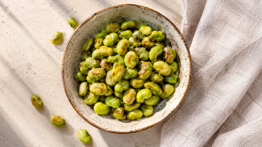 Bowl of roasted edamame — a high-protein snack for weight loss
