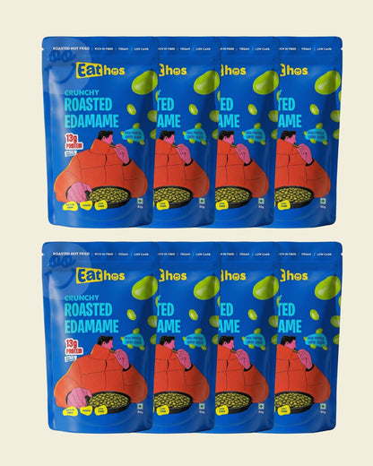 PACK OF 8 - Eathos Crunchy Roasted Edamame (SALT & PEPPER)- 30g each