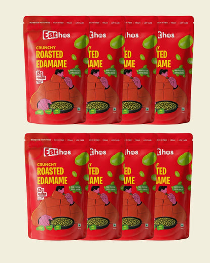 PACK OF 8- Eathos Crunchy Roasted Edamame (PERI-PERI LEMON)- 30g each